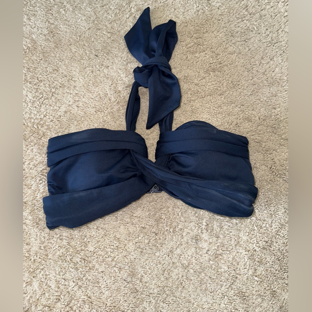 Seafolly Blue Bandeau Bikini top with Knotted Detail- goddess collection